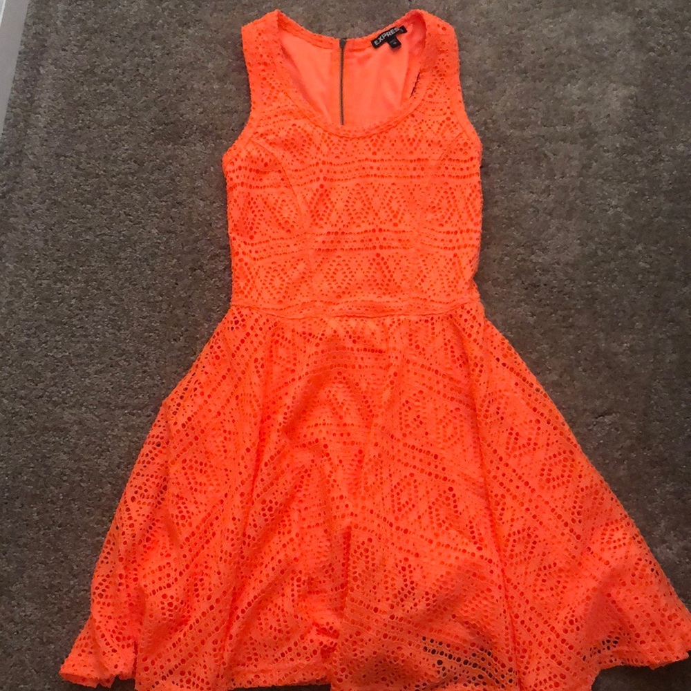 Express Neon Orange Dress size XS X Small